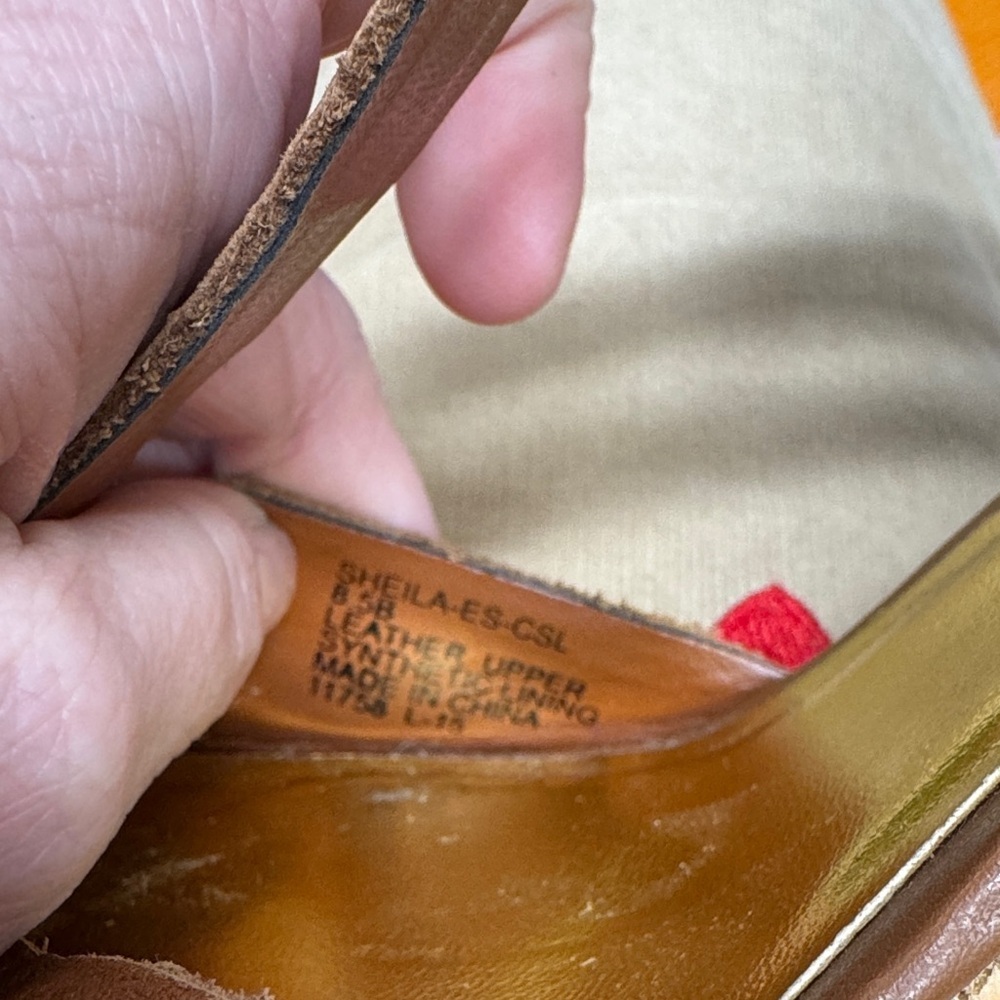 Ralph Lauren Brown & gold Wedge Sandals - Picture 6 of 8